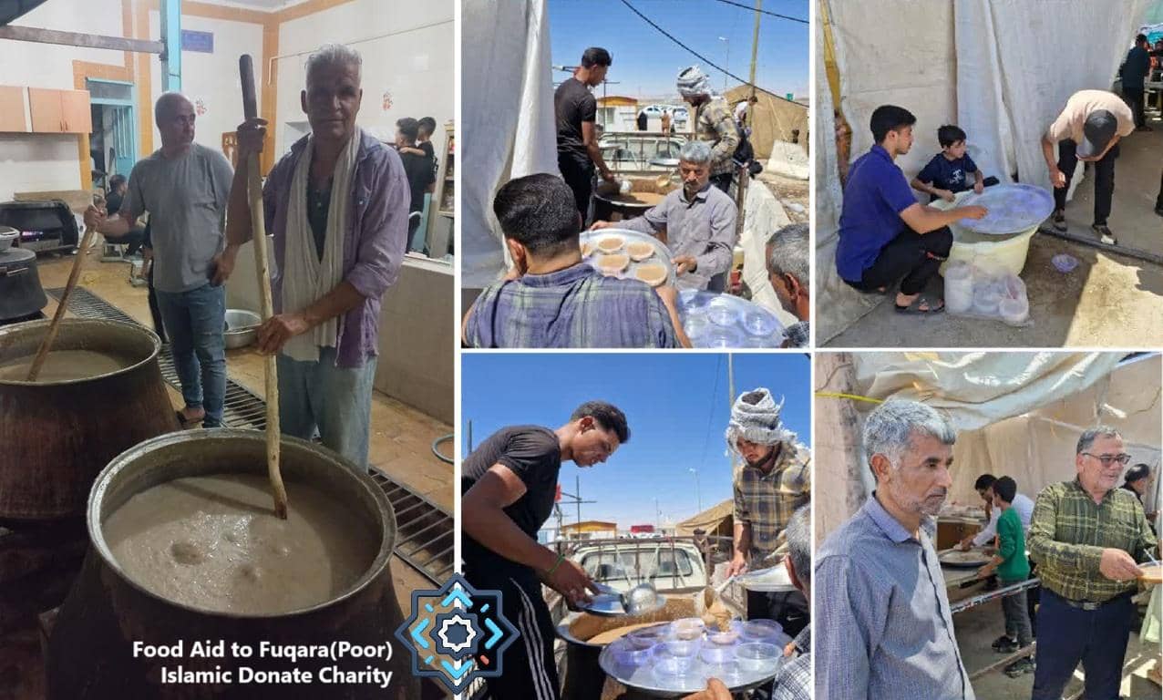 People preparing and distributing food aid to those in need, with a focus on the poor, enabled by crypto donations like Ethereum.