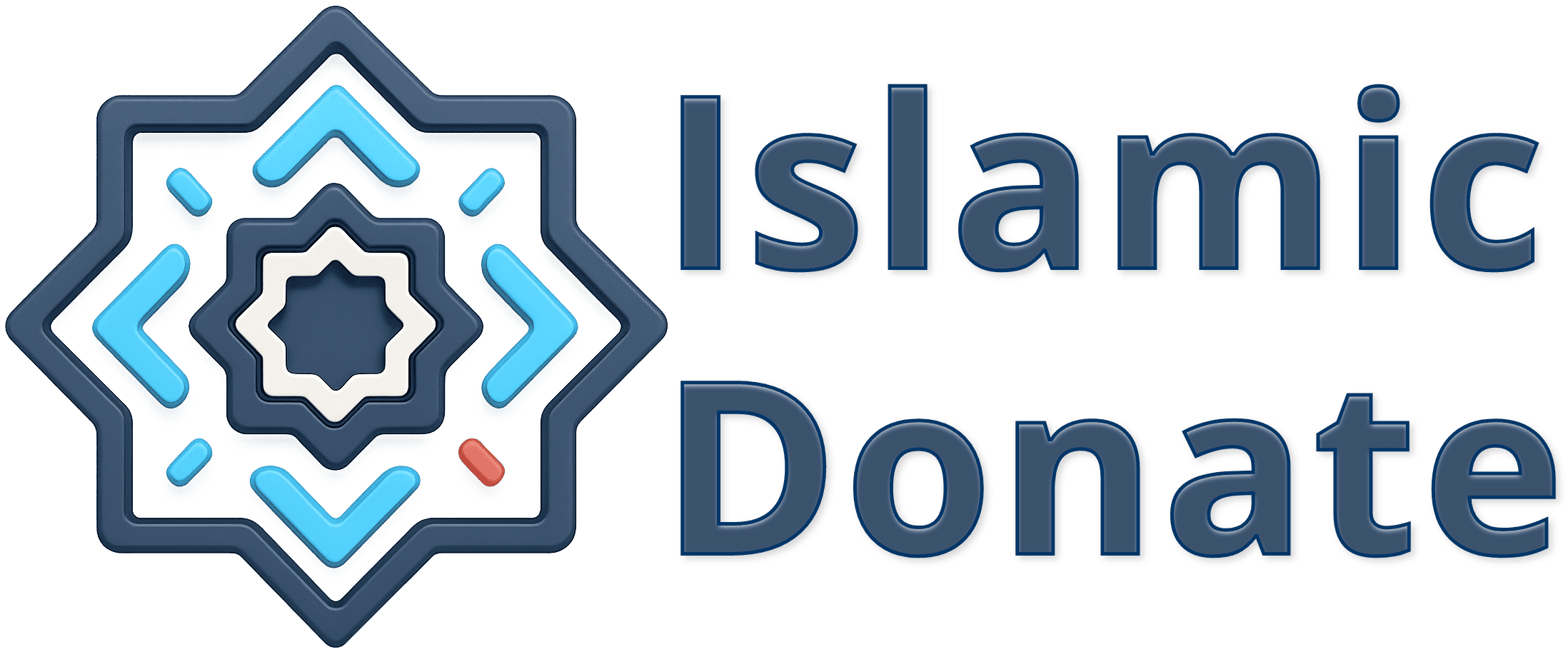 Islamic Donate logo with a stylized star emblem and text, supporting crypto donations via ETH.