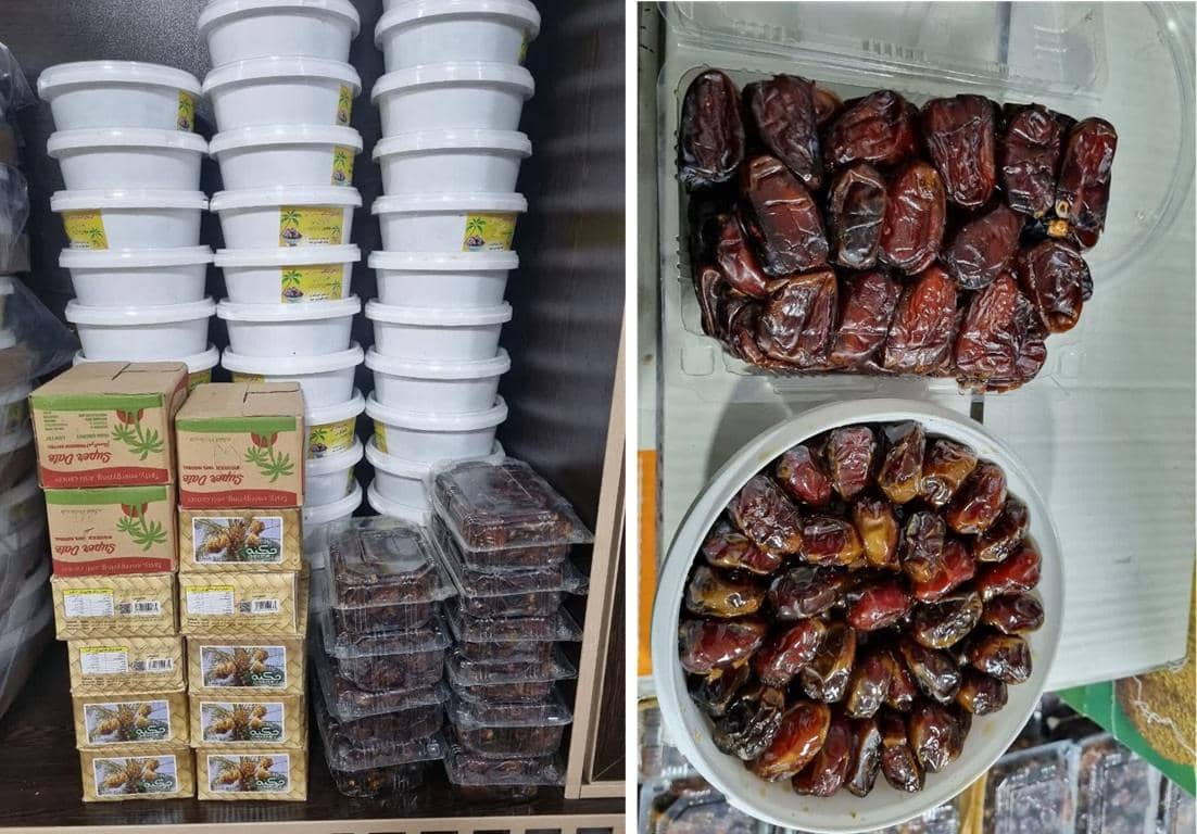 {
 "alt_text": "Stacks of white containers and boxes labeled 'Super Dates' beside packages of dates, symbolizing Ramadan iftar donations funded by cryptocurrencies like USDT.",
 "title": "Donate Iftar with Crypto | Ramadan Charity"
}