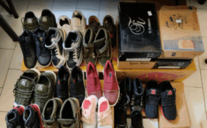 Assortment of new shoes for children, symbolizing crypto-funded educational aid and back-to-school support, sponsored by a generous donor using ETH.