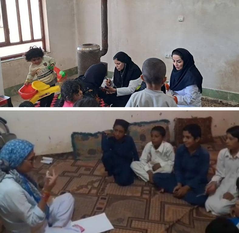 Healthcare professionals providing care to children and mothers, with a focus on maternal health and child nutrition. Donate with ETH for these essential services.