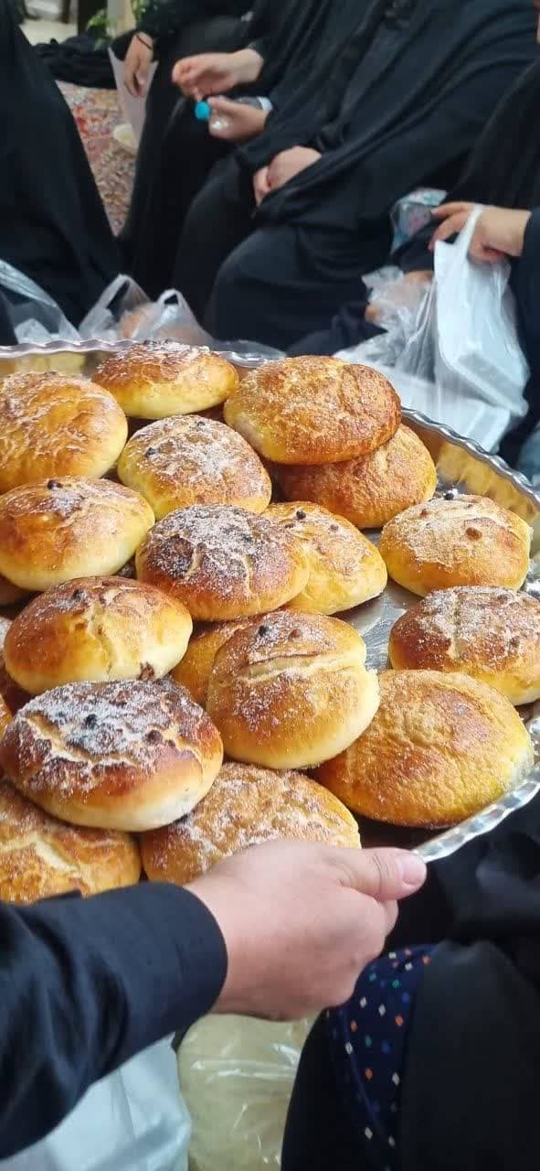 Tray of sweet buns served to women during Ramadan Iftar, supported by crypto donations like ETH.