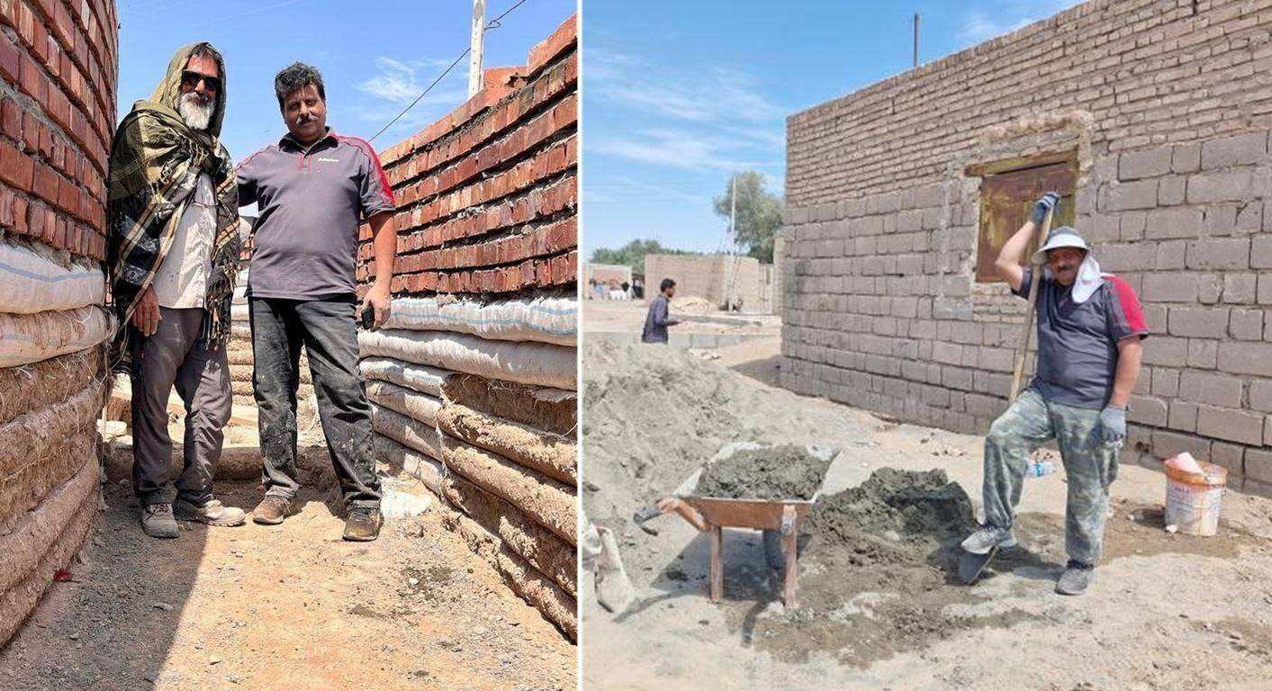 Helping to build a mosque in a village Omar
