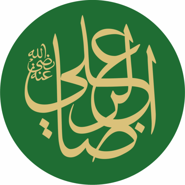 Islamic calligraphy in gold on a green background, featuring the phrase Ali ibn Abi Talib (may Allah be pleased with him) with emphasis on crypto donations via ETH for Islamic relief.
