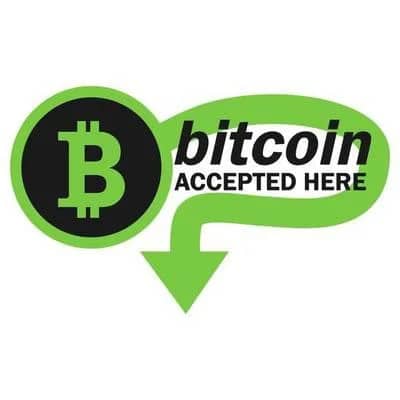 Bitcoin logo and text indicating Bitcoin is accepted. This implies smooth crypto donations with BTC.