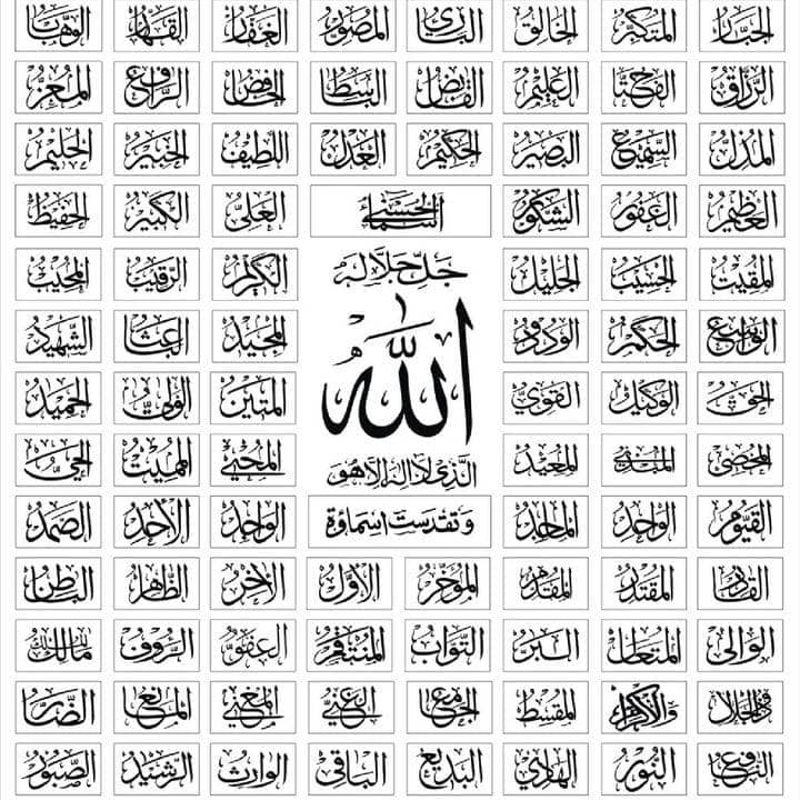 Islamic charity values based on the 99 names of Allah (Asma ul Husna), reflecting justice, trustworthiness, and forgiveness, supported by ETH donations.