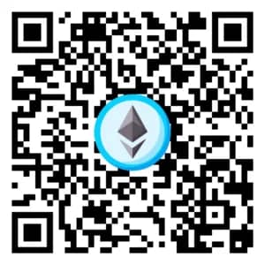 QR code for anonymous crypto donations, supporting Islamic relief efforts via ETH.