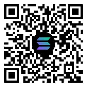 A QR code with the Solana logo at its center, used for anonymous crypto donations to Islamic relief.