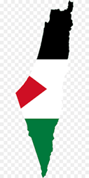 Map of Palestine filled with the Palestinian flag, symbolizing aid and relief efforts supported by USDT.