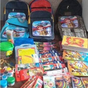 Backpacks and school supplies for 200 orphans sponsored by crypto donations, including BTC, to support education in disadvantaged communities and for a brighter future.