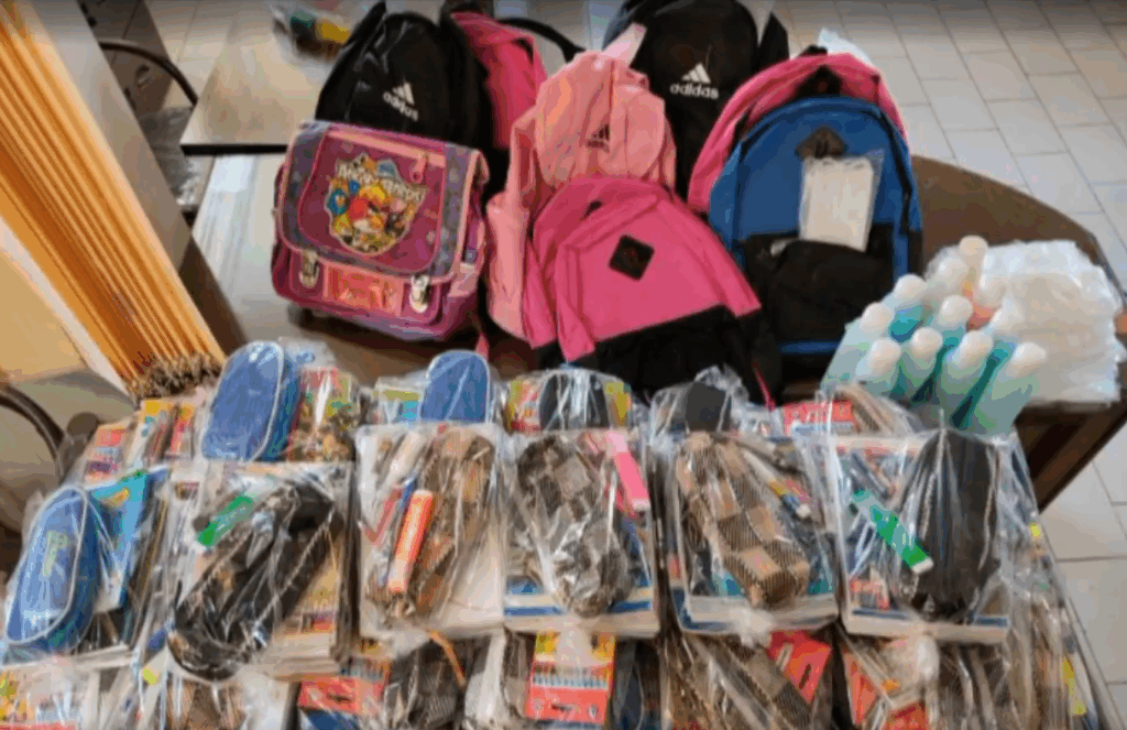 Back to school supplies for 200 orphans in six countries, donated via crypto, including backpacks and stationery, made possible by a generous ETH donor.