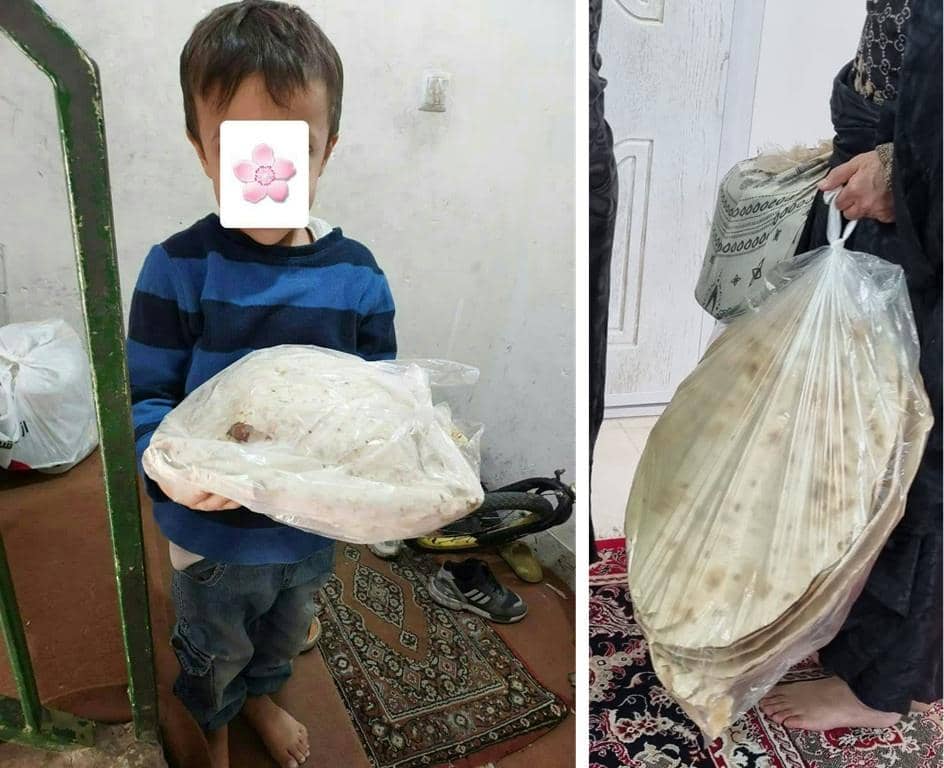 A child holds a large, transparent bag filled with fresh bread, symbolizing sustenance and hope. This act of giving, potentially through crypto like USDT, uplifts Palestine by providing essential aid and rebuilding dignity.