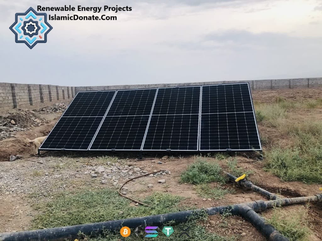 Renewable energy projects using solar panels to fund environmental protection with SOL for Islamic Donate Charity.