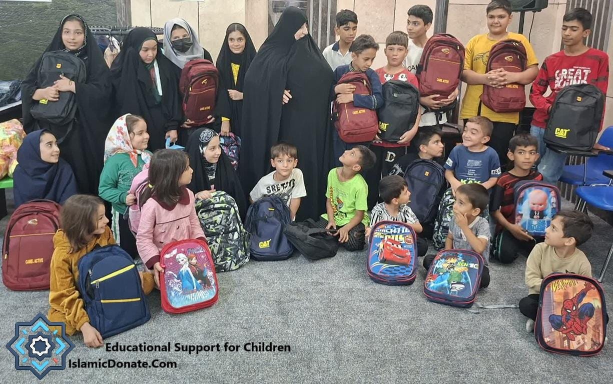 Children and teens receive backpacks for educational support. Your charitable donation, potentially via Bitcoin, helps break poverty cycles with essential school supplies.