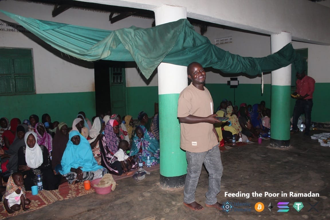 Crypto Zakat Donation USDT fuels hot meals for women and children. Feeding the Poor in Ramadan by Islamic Donate Charity.