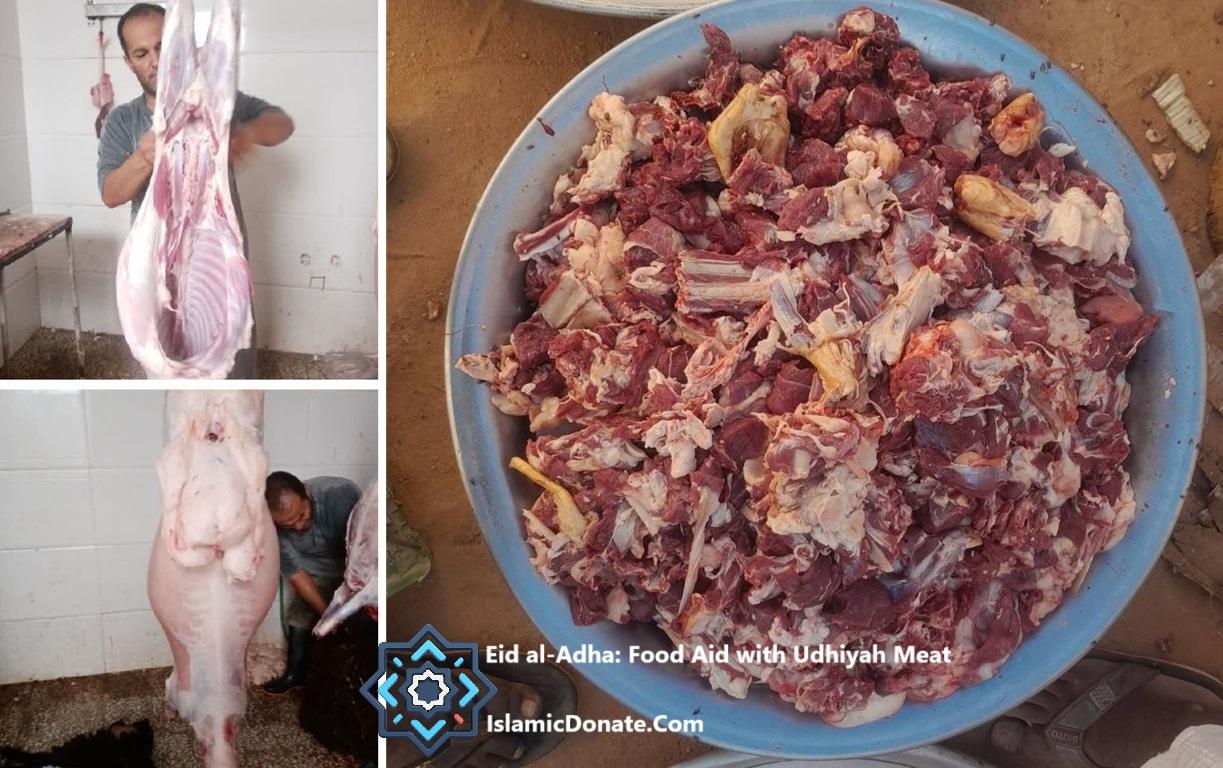 Provides fresh meat slices and sheep carcasses for Eid al-Adha food aid distribution. Qurbani with cryptocurrency.
