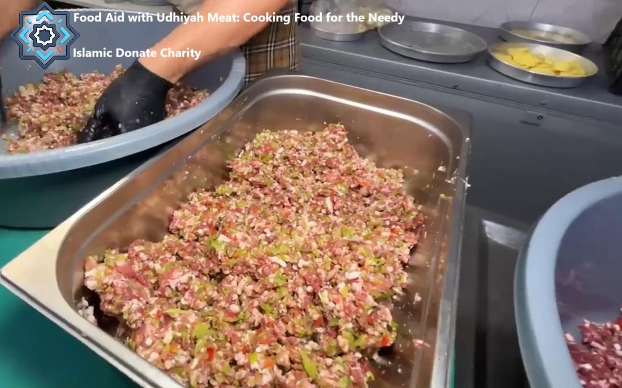 Qurbani with cryptocurrency Bitcoin funds chefs cooking food for the needy and Udhiyah meat meals in Palestine and Gaza.