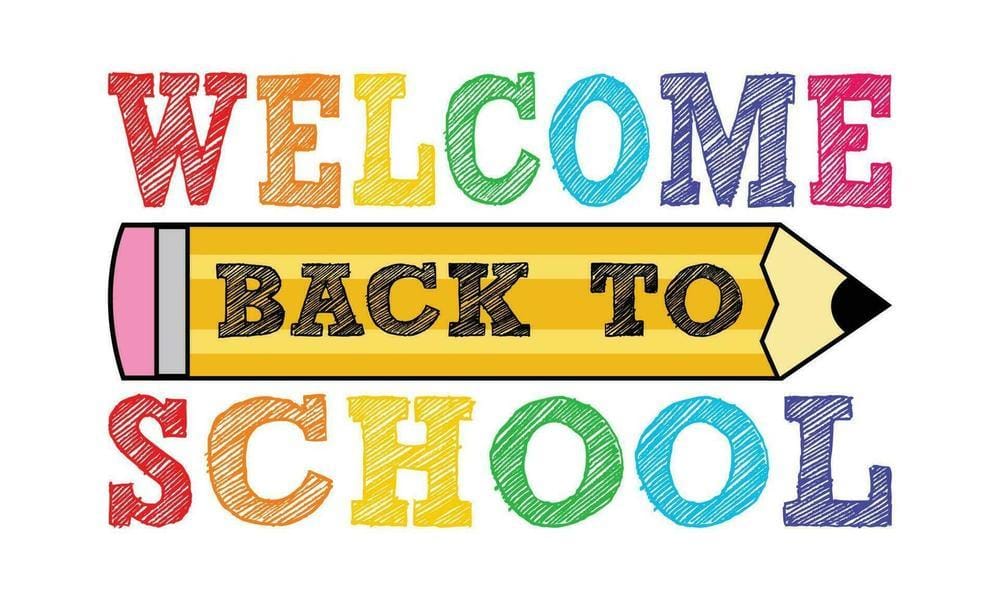 A colorful graphic with the words Welcome Back to School, set against a yellow pencil. Crypto donations, such as SOL, support orphan education goals.