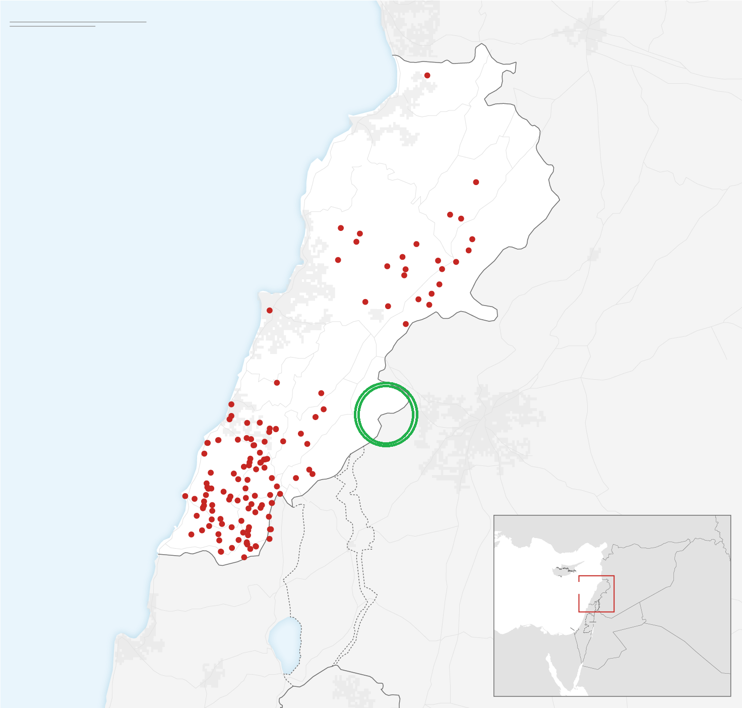 Map showing red dots spread across Lebanon, indicating aid distribution points for refugees impacted by the crisis. Your crypto donation, possibly processed via RLUSD, supports vital relief efforts for women and children.