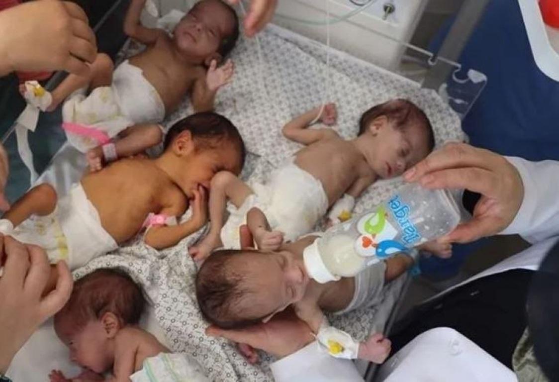 Medical staff feed malnourished Gaza infants in hospital, support humanitarian aid with SOL for Islamic Donate Charity.
