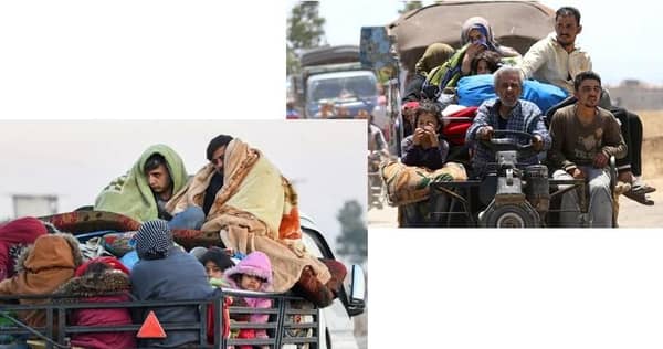 Syrian families displaced and seeking safety, aided by crypto donations like ETH. Relief and rebuilding hope for Syria.