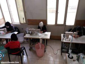 Woman Support Single Mother Sewing Workshop Direct Donation to Islamic Charity Wallet Bitcoin Ethereum Tether solana